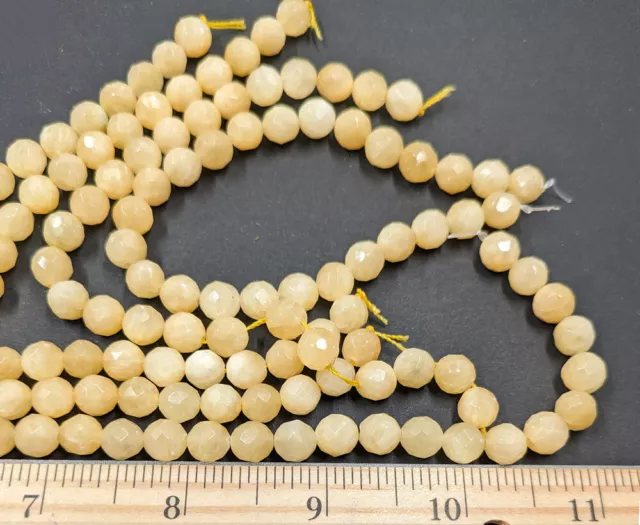 VINTAGE BUTTERSCOTCH FACETED Stone or Glass Beads Five 8