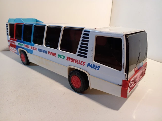 Ancien Autobus Jouet En Tôle Joustra Avec Sonnerie - Vintage, Occasion, Collection