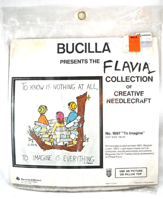 NUEVO Kit de Con Agujas Colección Bucilla Flavia 1697 ""To Imagine"" 18""x18