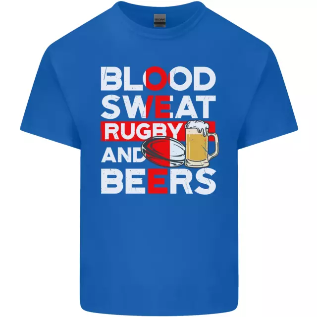 T-shirt top Blood Sweat Rugby and Beers England divertente da uomo cotone 3