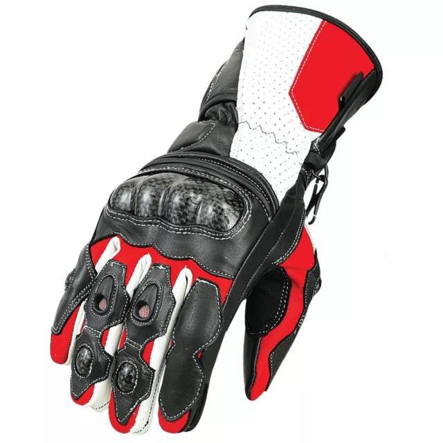 Biker Motorrad Leder Handschuhe Herren Motorrad Sommer Handschuhe Rot