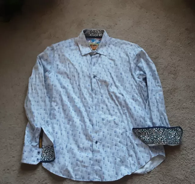 Robert Graham Rainbow Pride Design Classic Fit XL Button Front Long Sleeve Shirt