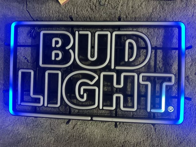 Bud Light Beer Neo Neon Led Sign .  As Is