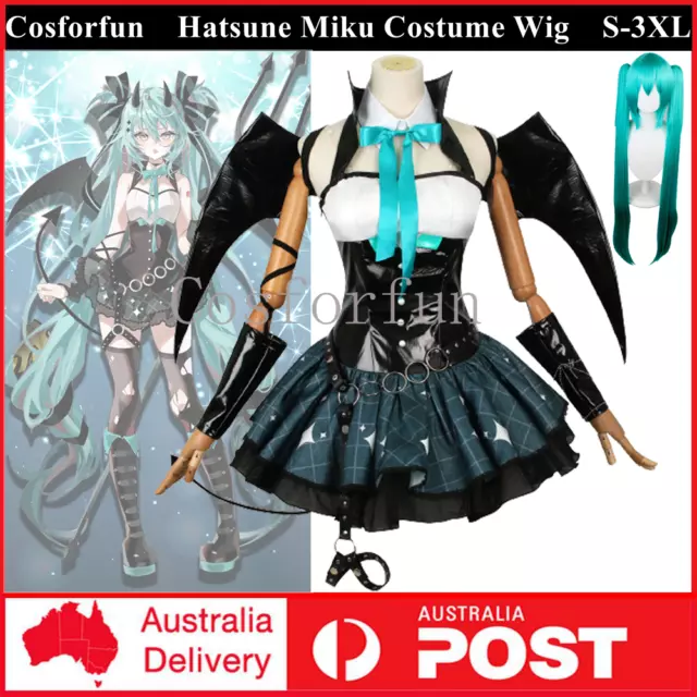 Anime Vocaloid Hatsune Miku Cosplay Costume Wig Uniform Dress Party Book Week