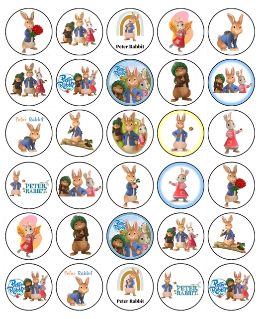 Peter Rabbit Wafer PETER RABBIT CUPCAKE Toppers Edible Wafer Birthday Cake Decoration (2 ...