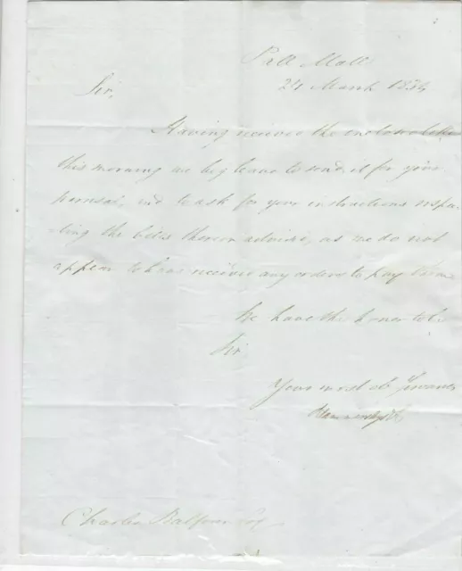 To Charles Balfour Esq 1834 Letter Ref 32942