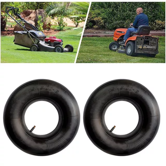 2x Heavy Duty 15x6.00-6 Lawn Mower Tractor Tire Inner Tubes 15x6-6 TR13 Valve