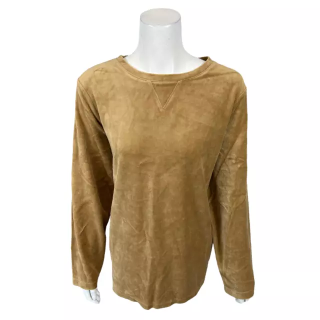 DENIM & CO. Active Regular Roll-Tab Sleeve Knit Tunic Gold Size