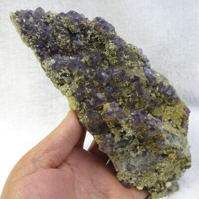 690g Raw Natural purple fluorite Crystal cluster Mineral Specimen Reiki Healing