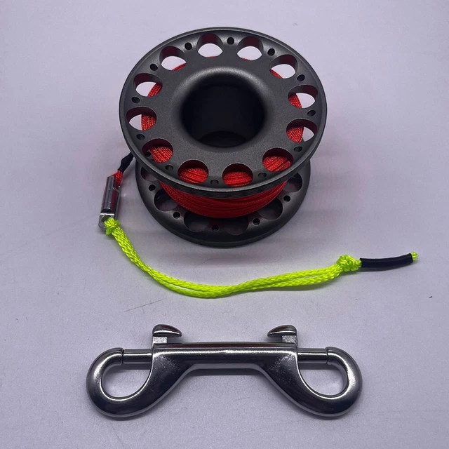 Moulinet De Plongée 150 Pieds - Ancre Kayak Ou Sécurité Apnée Avec Corde Nylon Et Mousqueton