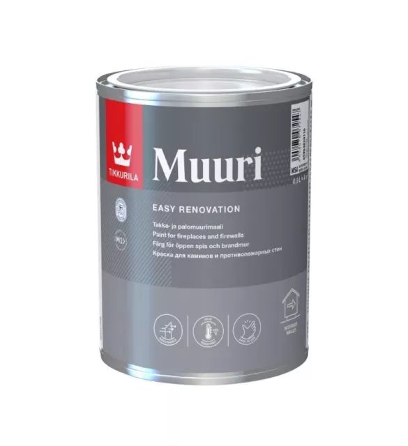 TIKKURILA Muuri - Heat-Resistant Paint - Interior Fireplaces/Walls (Water-Based)