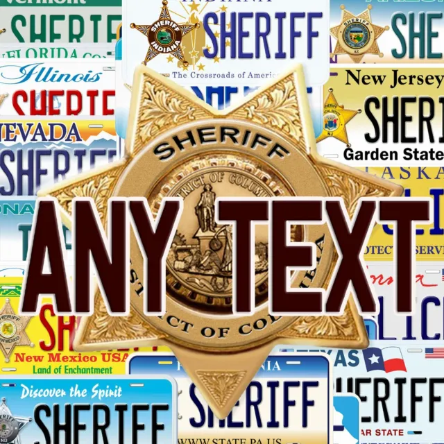 Sheriff Star Any State Personalized Novelty Car License Plate