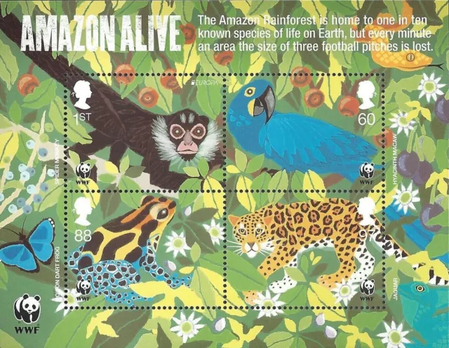 GB QEII 2011 50th Anniv of WWF 'Amazon Alive' Miniature Sheet SG MS3172 U/M