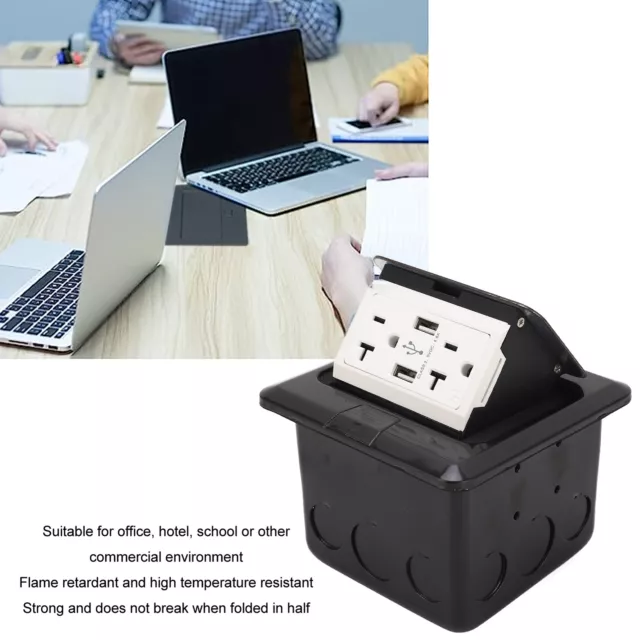 Desktop Socket 20A Power Strip Table Connection Box 3 Hole Outlets Dual USB US✈