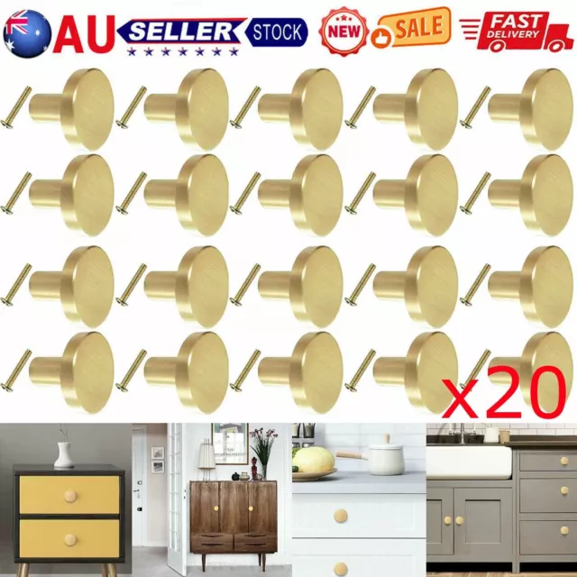 20X Kitchen Knobs Cabinet Pulls Handles Cupboard Drawer Door Furniture Brass AU