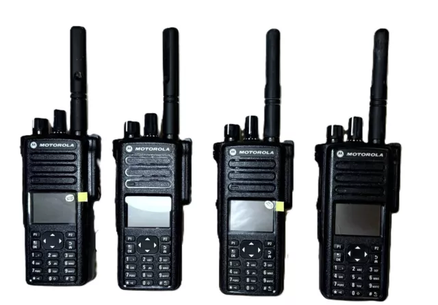 4 x Motorola DP4800 UHF handheld radios - includes mixed accessories mostly new