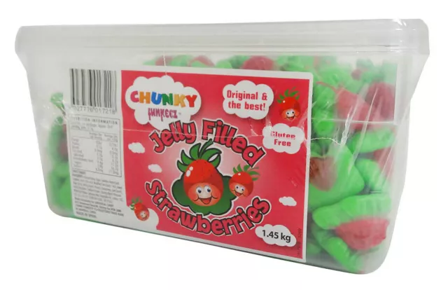 Chunky Funkeez Jelly Filled Strawberries (1.45kg Tub)