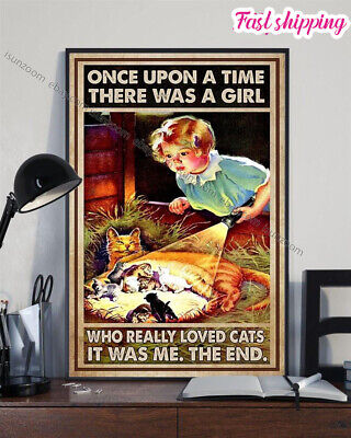 Cat Mom Cat Lovers Once Upon A Time Vintage Vintage Home Poster  Wall Art Ver...