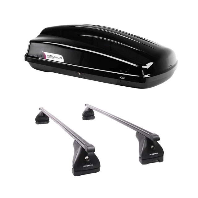 NORDRIVE HEAVY DUTY Roof Bars With Roof Box 340L For BMW 5 Series E39 ...