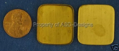 6pc Raw Brass Stamped Square Cavity Finding 6409