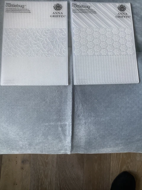 2 x Anna Griffin Slimline Dual Pattern Embossing Folders Cricut Cuttlebug.
