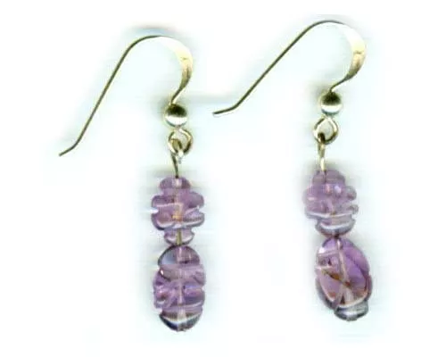 Antique Lavender Amethyst Gemstone of Ancient Greek Zeus 14kt GF French Hooks