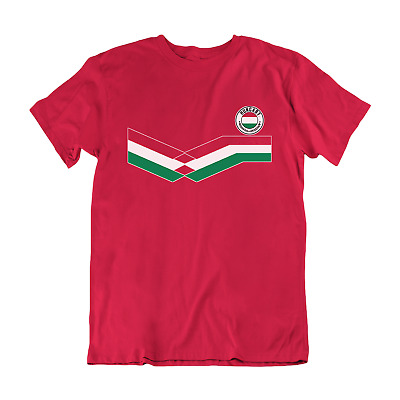 Mens HUNGARY Retro Strip Style Football T-Shirt 2022 Tee Hungarian Euro Shipping