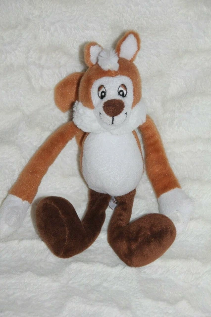 DOUDOU PELUCHE TEDDY KOMPANIET FOREST ANIMAL ECUREUIL ROUX MARRON BLANC 26 cm