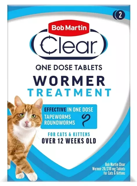 Bob Martin Clear Cat Wormer Tablets Suitable Kittens Over Treatment (2 Tablets)