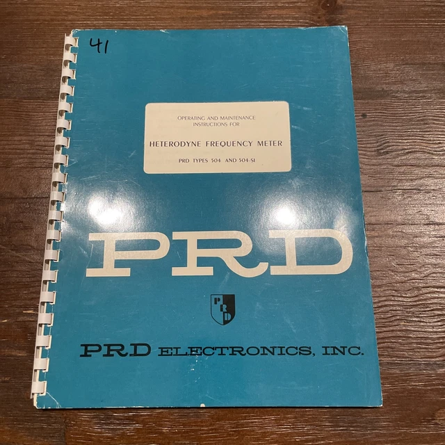 Prd Types PRD TYPES 504 & 504-SI Heterodyne Frequency Meter Operating Instruction ...