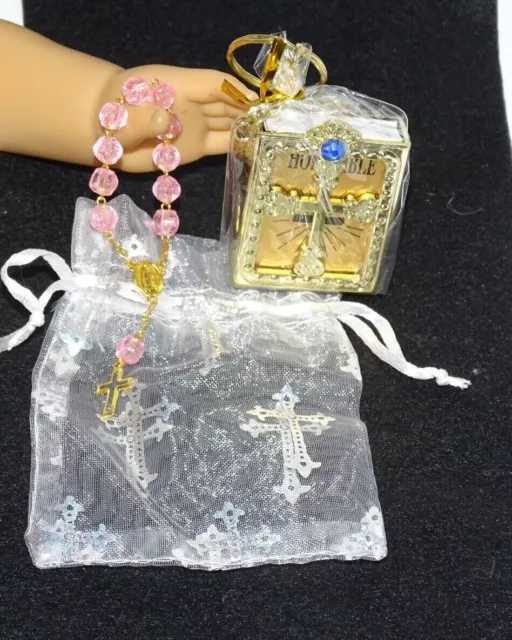 Bible Rosary Cross Bag Communion 18”  Doll Clothes Accessory For American Girl B