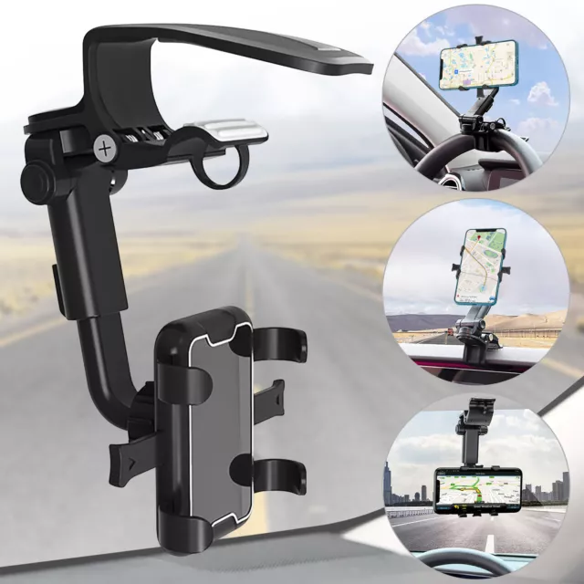 360° Car Phone Mount Holder Stand Sun Visor Dashboard For Samsung Galaxy iPhone