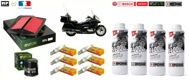 Pack Révision Filtres Bougies +4L Huile IPONE Honda GL 1500 Goldwing  88-01