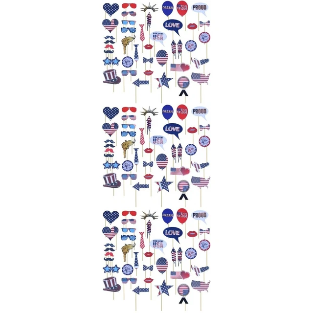 120 PC Photo Booth Puntelli America Indipendenza Giorno Selfie Puntelli Palmare