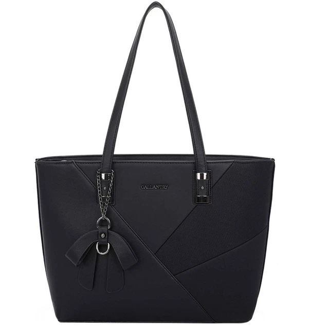 Sac à Main Cabas Gallantry Pour Femme - Noir à Fleur Métallisé, Polyester, Fermeture éclair