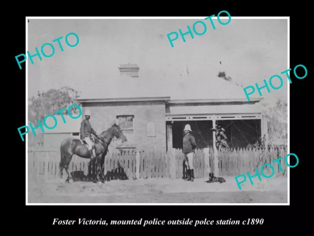 OLD LARGE HISTORIC PHOTO OF FOSTER VICTORIA VIEW OF THE POLICE STATION c1890