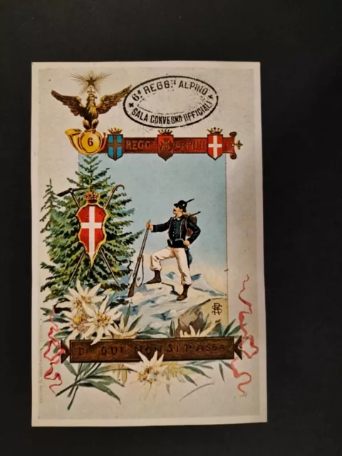 Riproduzione Cartolina Alpini 6° Reggimento Regio Esercito Militare Ufficiali