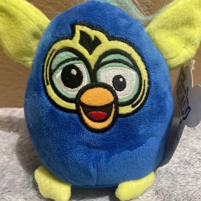 2017 BLUE FURBY 8” Plush Stuffed Toy Factory Teal Blue With Yellow Ears 3