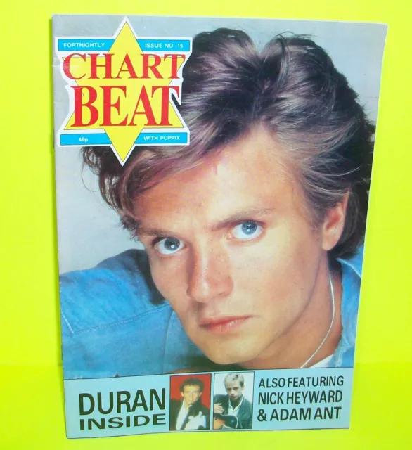 VTG 1983 CHART BEAT Magazine #15, With ADAM ANT Poster, DURAN DURAN, The CURE!