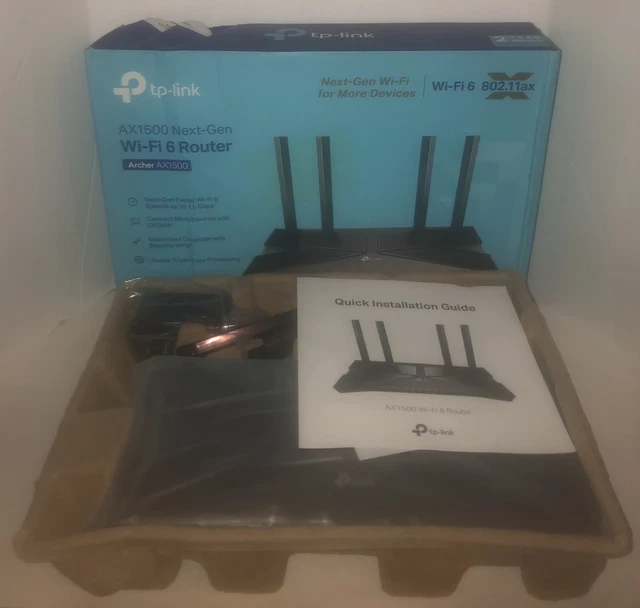 TP-LINK ROUTER AX1500 NEXT GEN Wifi 6 Archer Dual Band Triple Core New ...
