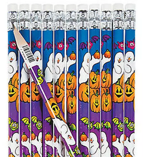 Pack de 12 - Halloween Ghost Pencils - Party Loot Bag Fillers