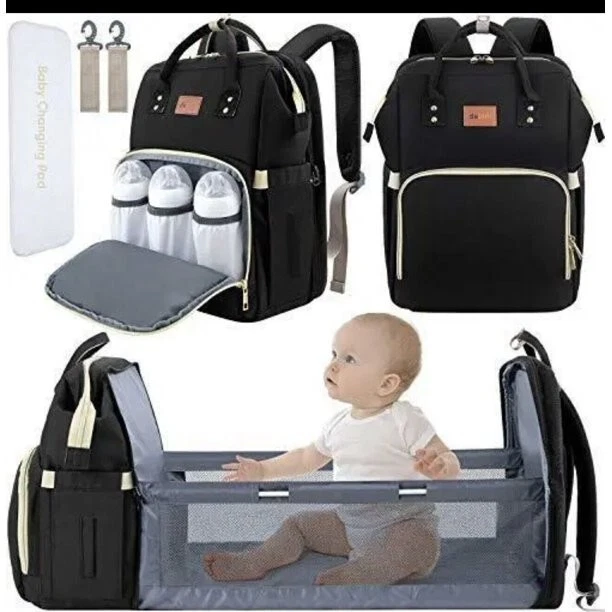 Great Deal 🎊 Baby Diaper Bag Backpack with Bassinet Changing Station black