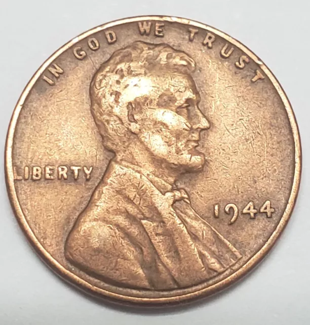 RARE 1944 Lincoln Wheat Penny No Mint One Cent Coin Rim Error “L” In Liberty