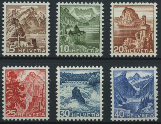 SCHWEIZ 500-05 **, 1948, Landschaften, postfrischer Prachtsatz, Mi. 55.-