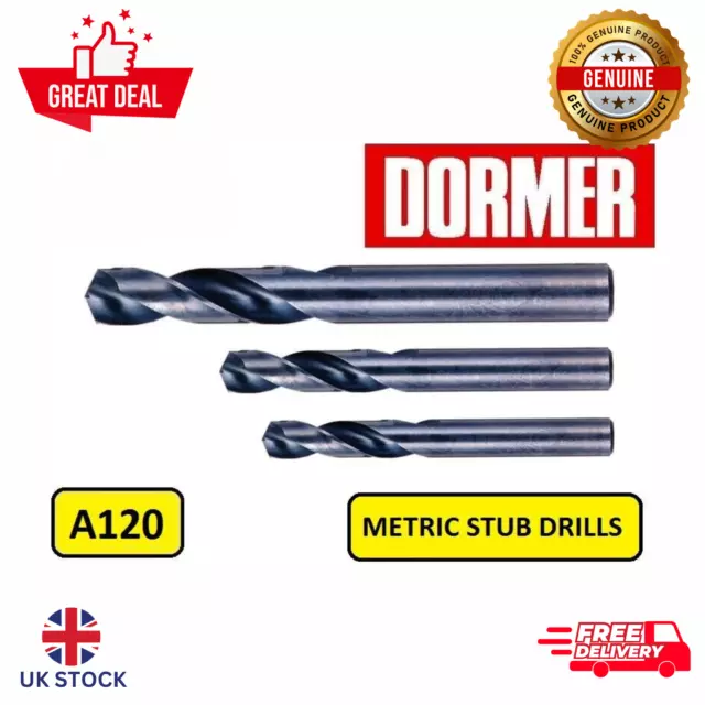 Dormer A120 Stub Drill Metric Sizes From 2.0Mm To 6.0Mm Dormer Hss Stub Drills