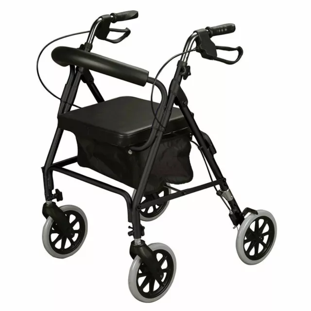 Ultra lightweight rollator mobility walker 4 wheeled walking aid frame with seat