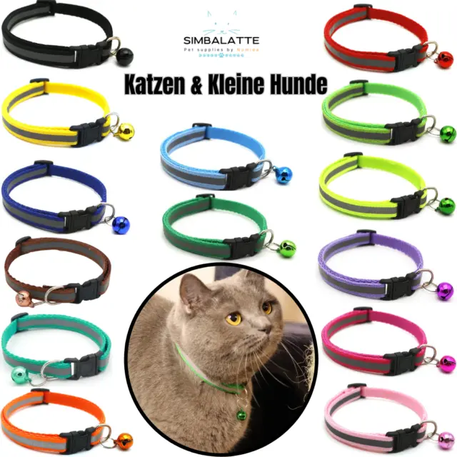Katzenhalsband mit Sicherheitsverschluss Verstellbar Reflektierend Hundehalsband