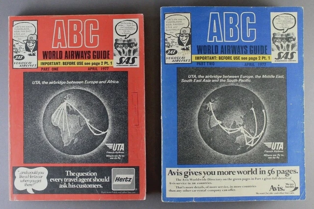 ABC WORLD AIRWAYS Guide April 1977 Airline Timetable Interflug Gulf Air ...