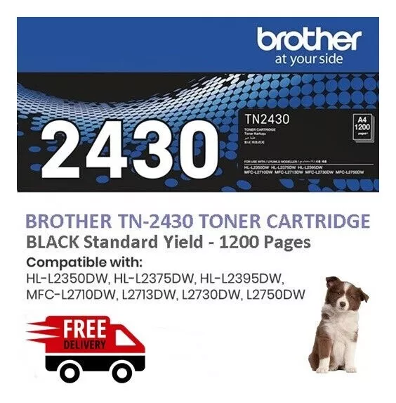 Brother Genuine TN-2430 Toner Ink Cartridge Black HL-L2350DW 2375 2395 MFC-L2710