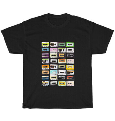 Cassette Tapes Mixtapes 1980s Radio Music Graphic Print T-Shirt Unisex Tee Gift